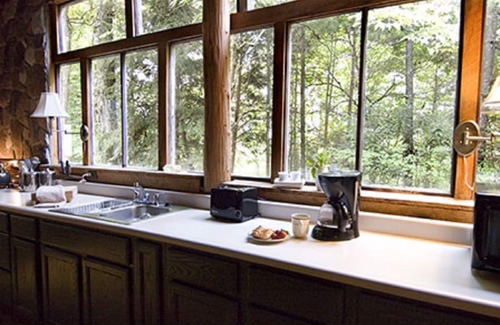 Primrose Cabin | Private, Gated, Wall of Windows, Fire-Pit, Pet Friendly- no fees of any kind!