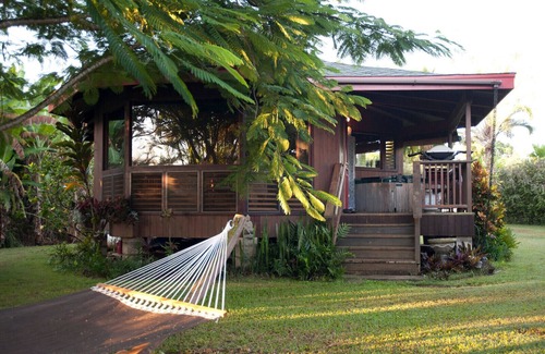 Kilauea Cottage | Private Handcrafted Cottage, Walk to Secluded Beach, Hot Tub, Tandem Kayak, WiFi