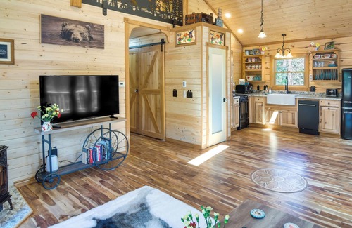 Green Valley Cabin | Private Hot Tub & Pond: Conifer Log Cabin
