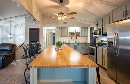 Camdenton House | Private Island Retreat with 500' Level Lakefront & 3 Houses with Private Docks!