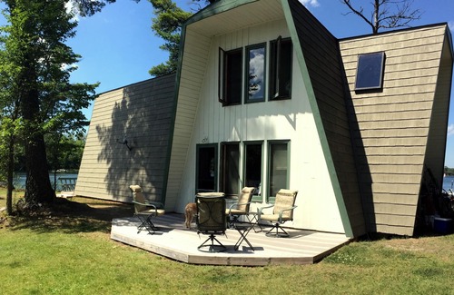 Waubun Cabin | Private Island with Lakefront Cabin on three sides