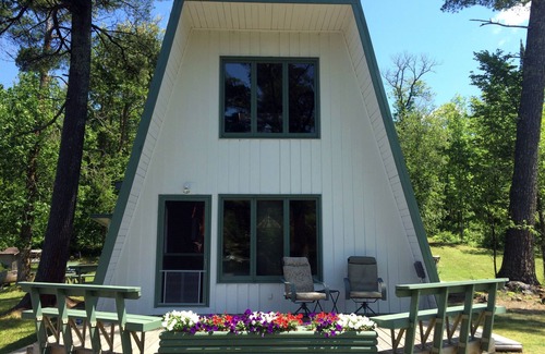 Waubun Cabin | Private Island with Lakefront Cabin on three sides
