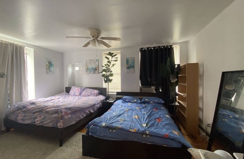 Bay Ridge Apartment | Private King/Queen bed Room with shared bathroom, train station downstairs.