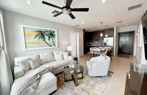 San Pedro Condo | PRIVATE PENTHOUSE VIEWS on the TOP/5th FLOOR! 2 Bedroom Condo at SUNSET CARIBE!