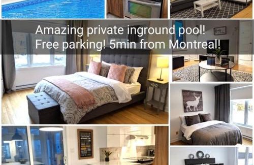 Longueuil Apartment | PRIVATE POOL AND BACKYARD * BBQ * 6 BEDS * 5 MIN. FROM MTL