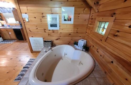 Sevierville House | Private Studio Log Cabin! Mountain View, Hot Tub, Fireplace, Honeymoon!