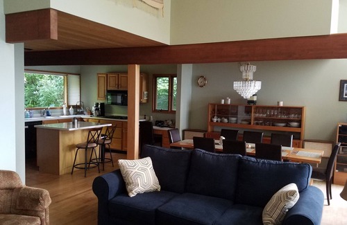 Suttons Bay House | Private Suttons Bay Waterfront Home with Hot Tub, Sauna and Central Air!