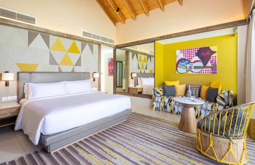 Farukolhufushi Island Hotel | Private Terrace in Maldives, Platinum Overwater Villa, Hard Rock