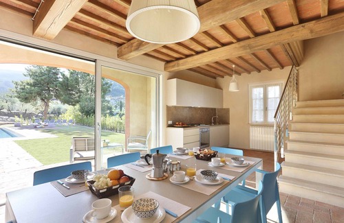 Colle di Compito Villa | Private Villa with A/C, private pool, WIFI, TV, balcony, panoramic view, parking, close to Lucca