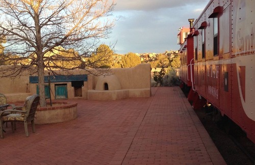 Canoncito House | Private Villa with 3 Vintage Santa Fe Cabooses