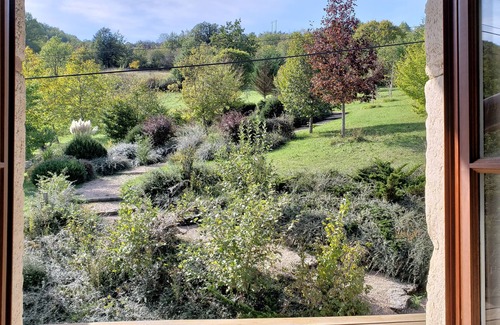 L'Abergement-de-Varey House | Property for rent large landscaped garden and terrace with beautiful view of the valley