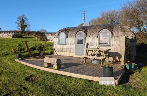 Looe House | Prosecco - Lydcott Glamping Cornwall, sea views