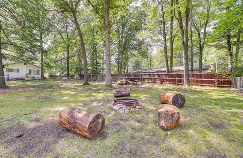 Prudenville House | Prudenville Family Home with Game Room and Fire Pit!