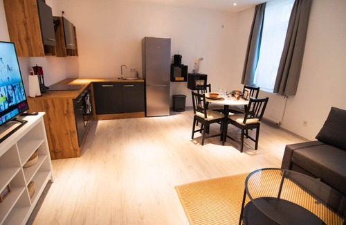 Dillenburg Apartment | Qonroom for 4 Ntflx Kitchen Comfy Sofa