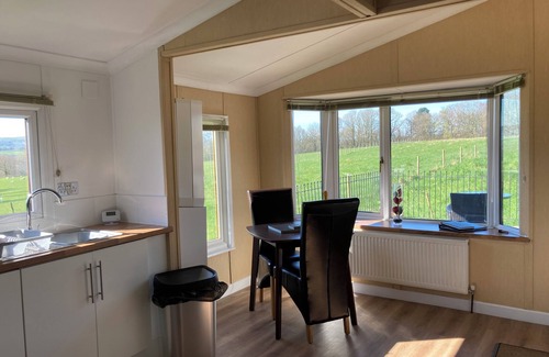 Hurst Green Cabin | Quakerfield Lodge, with private hot tub nFabulous views, dogs welcome