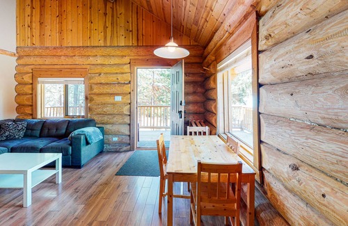 Lac Le Jeune Cabin | Quiet cabin getaway with private deck, full kitchen, & complimentary internet