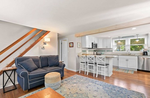 Teaticket House | Quiet home near Great Pond with patio, W/D, AC, games, & private yard