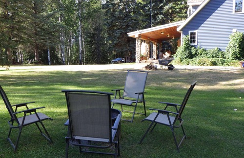 Parkland County House | Quiet , secluded , 5 acres outdoor fireplace , indoor wood stove , hot tub