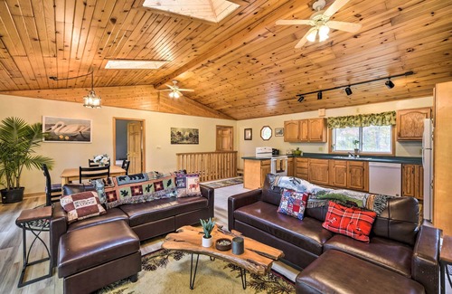 Dresser Cabin | Quiet Waterfront Round Lake Home w/Hot Tub