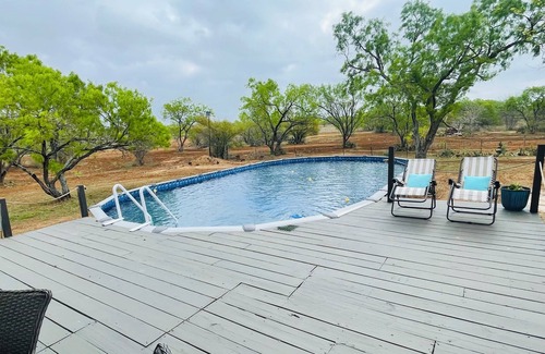Pleasanton House | Ranch house, cottage, pool, deck, small basketball court, private gated entrance