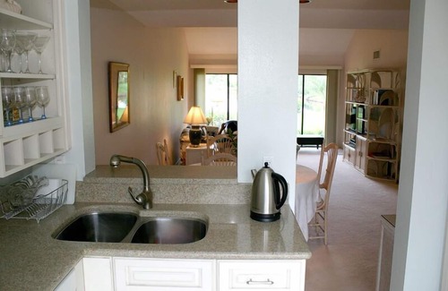 The Meadows Condo | Rare 3 Bedroom 2 Bath Rental with view of a lake on the golf course