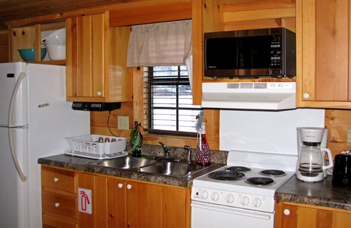Altamont Cabin | Real Logs-1BR, queen bed & futon-sleeps 4. Riverside w/Hot Tub