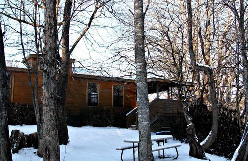 Altamont Cabin | Real Logs-1BR, sleeping loft & futon-sleeps 6. Riverside w/Hot Tub