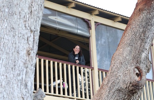 Halls Head Apartment | Recently renovated couples Retreat. Water views. Huge deck with tree in middle.