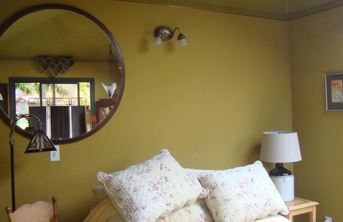 Courtenay Cabin | Red Roofs of Royston, Allergen friendly seaside Cottage with eclectic decor.