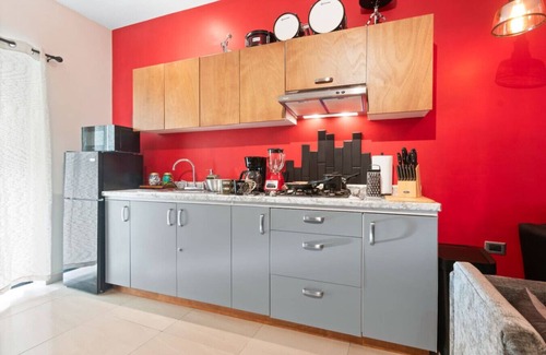 Durango Apartment | Red Vibe Music Decor | King Bed + Parking + Office