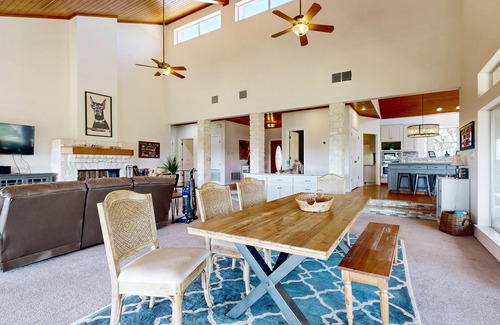 Spicewood House | Regal riverfront home with 2 cabins & private dock - 2 miles to marina