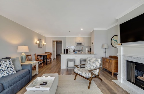 Boyne City Condo | Relax & Unwind | Lake Charlevoix Views | Private Patio + Beach | Fireplace |