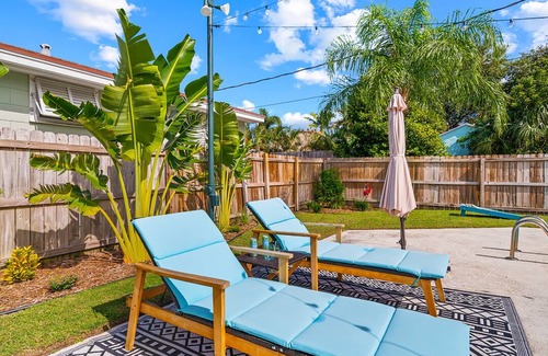 Mango Groves House | Remodeled historic boho-bungalow w/private pool at Lake Worth Beach.