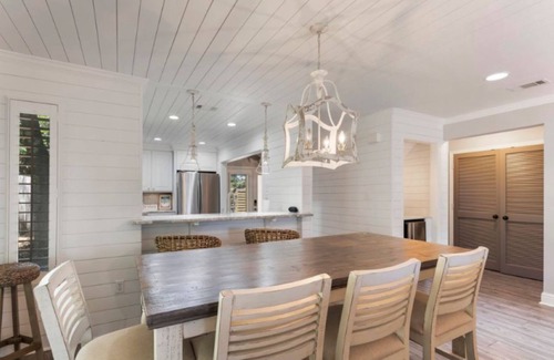 Gulf Pines House | Remodeled Villa with private deck on Horseshoe Lake, minutes to beach