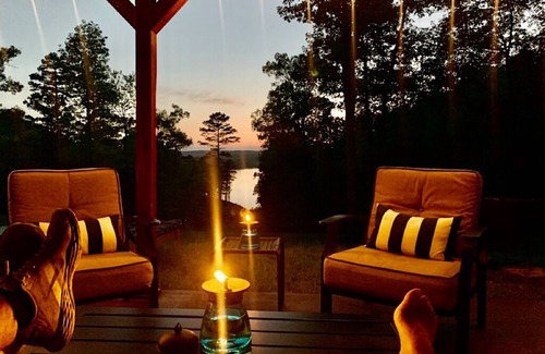 Elizabeth Cabin | Remote Lakefront Cabin in Ozark Mountains with Hot Tub amazing views & sunsets