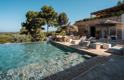 Sant Josep de sa Talaia Villa | Renovated finca, swimming pool, terrace and garden, sea and sunset views