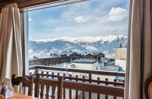 Courchevel Apartment | Renovated apartment with open kitchen, balcony, and direct slope access