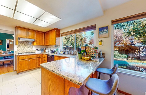 Elk Grove House | Renovated home with private seasonal pool, wood fireplace, patio, & washer/dryer