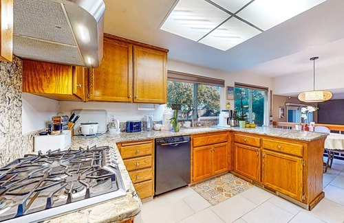 Elk Grove House | Renovated home with private seasonal pool, wood fireplace, patio, & washer/dryer
