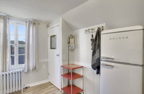 Palatine Apartment | Retro Apt-Private Deck-King Bed-Downtown-Huge Sofa-Free Parking-Walk to Train