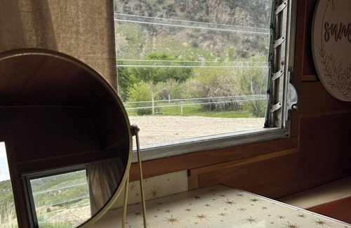 Lava Hot Springs House | Retro Camper full size bed