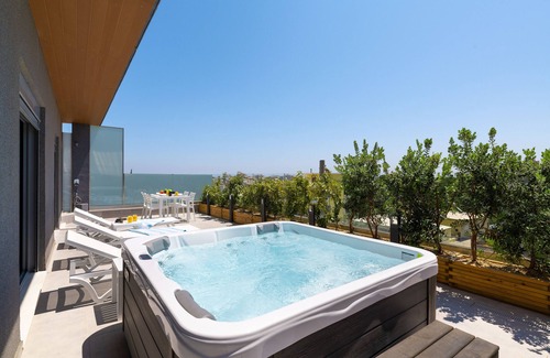Petaloudes Apartment | Rhodes Skyline Suite with out Door Jacuzzi Sea View A2
