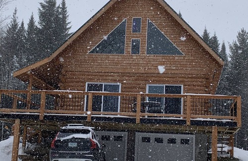 Stark Cabin | Ride right from this trailside cozy cabin in the woods with private pond.