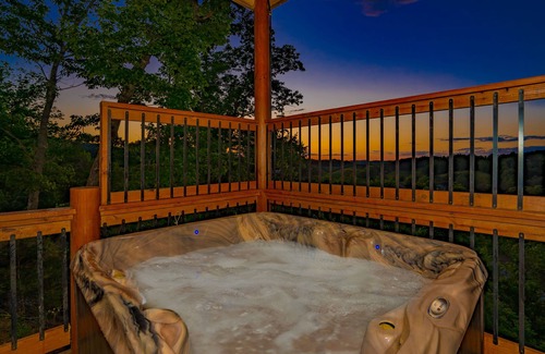 Sevierville Cabin | Ridge Top Retreat: Mtn Views, Indoor Pool, Theater, Games, Hot Tub, Wifi