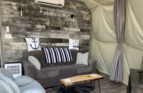 Cardigan Cottage | River view geodesic dome with private hot tub and beach access