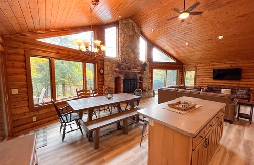Thompsonville House | Riverfront Cabin Retreat – Sleeps Up to 18 on the Betsie River