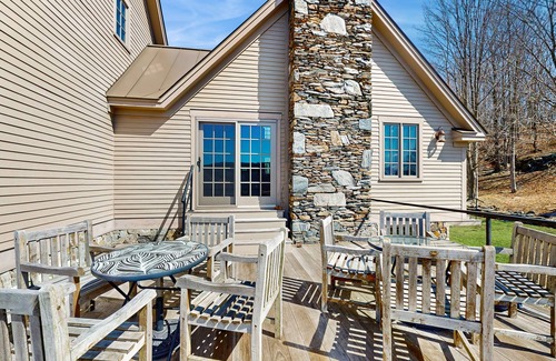 Pawlet House | Riverfront estate, mountain views, dog-friendly, fireplace, balcony, w/d, wifi