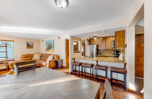 Edwards Condo | Riverfront, ground-floor condo with fireplace & fishing access - near Riverwalk
