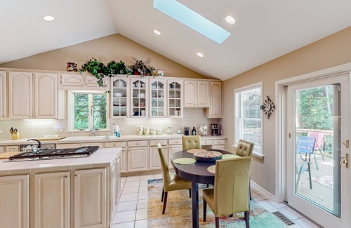 Thompsonville House | Riverfront home with deck & fireplace - near Crystal Mountain & golf courses