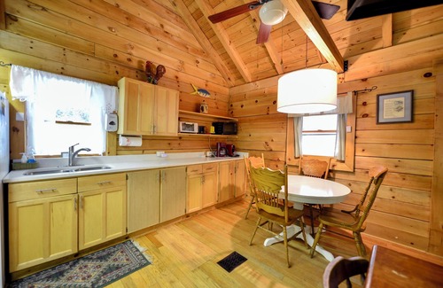 Millers Creek Cabin | Riverfront Log Cabin w/Private Waterfall, Firepit & Panoramic Deck